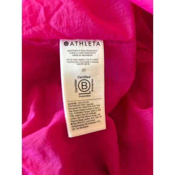 NWT Athleta X Alicia Keys High Waist Utility Pants Rasberry Fuchsia Sz 20 - Picture 12 of 13